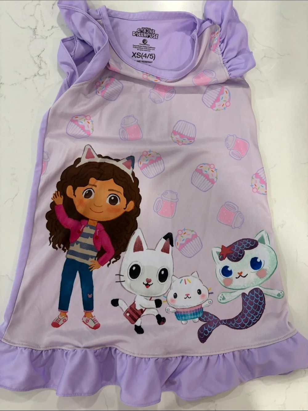Disney Purple Mermaid & Character Mix Kids Pajama and Night Gown Set